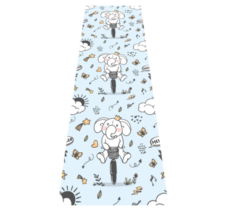 Tapis vinyle chambre motif éléphant à vélo - TenStickers