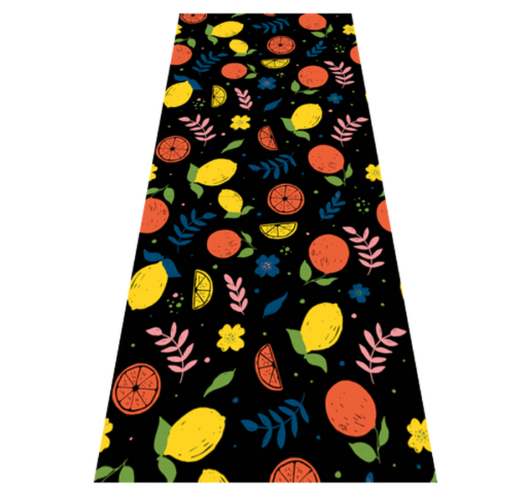 Tapis vinyle chambre fruits d'agrumes avec feuilles - TenStickers