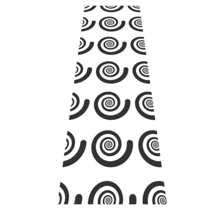 Tapis vinyle chambre spirale rétro hypnotique noir et blanc - TenStickers