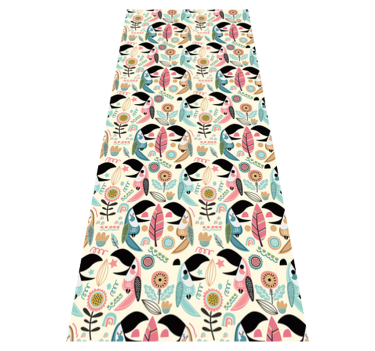 Tapis vinyle chambre feuilles pastel nordiques bleues - TenStickers