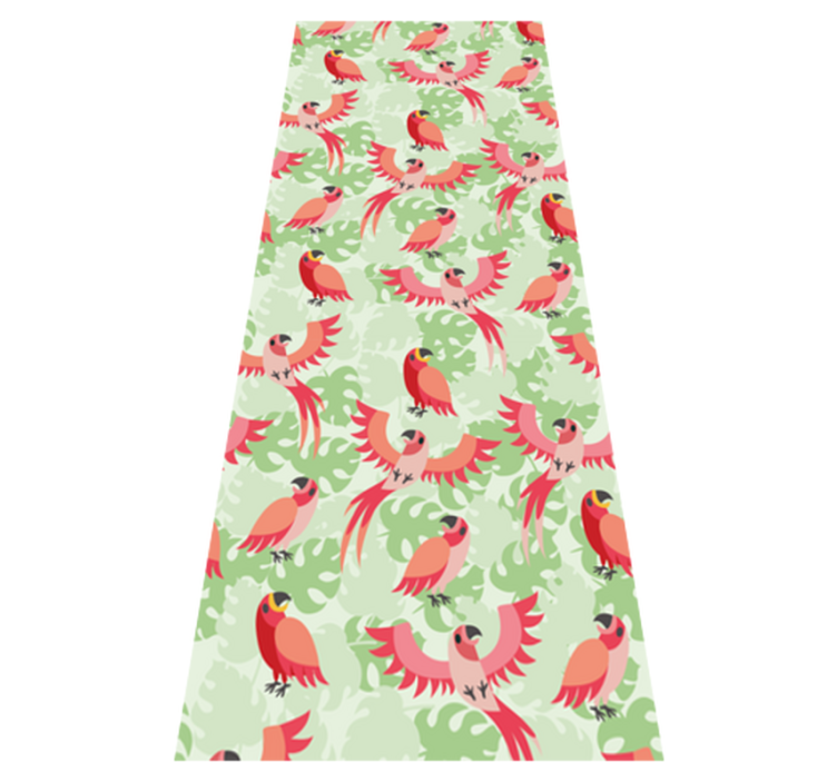 Tapis vinyle chambre oiseaux rouges sur feuilles vertes - TenStickers