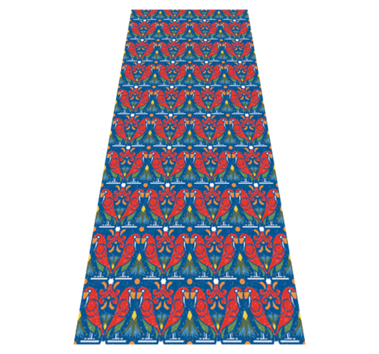 Tapis vinyle chambre design floral sur fond bleu - TenStickers