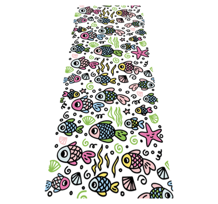 Tapis vinyle chambre motif poissons multicolores - TenStickers