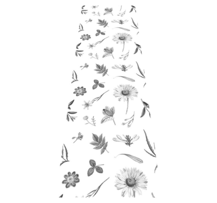 Tapis vinyle chambre fleurs grises printanières - TenStickers