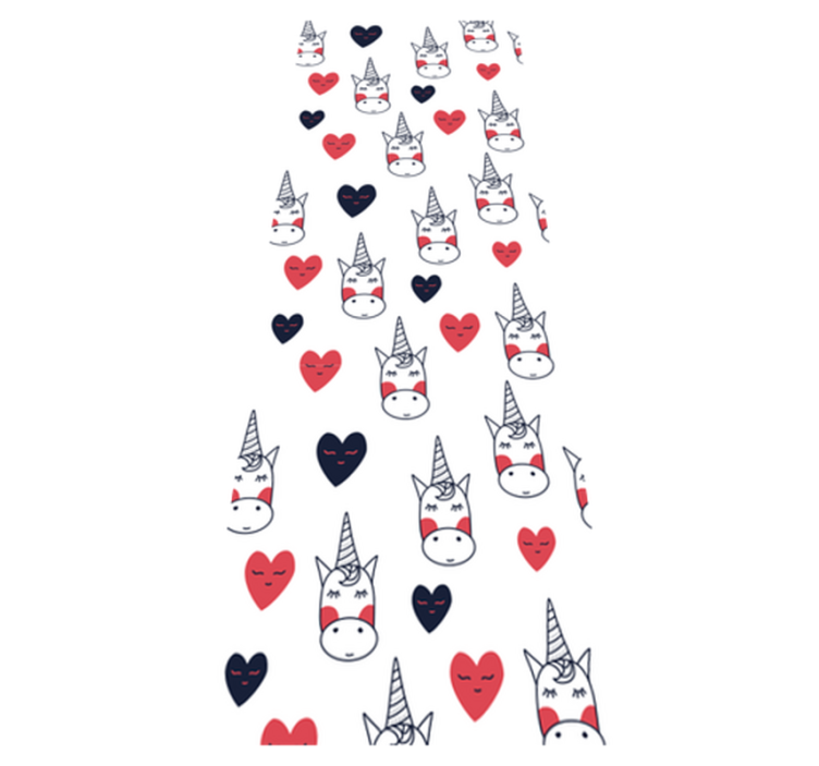 Tapis vinyle chambre motif licorne avec cœurs - TenStickers