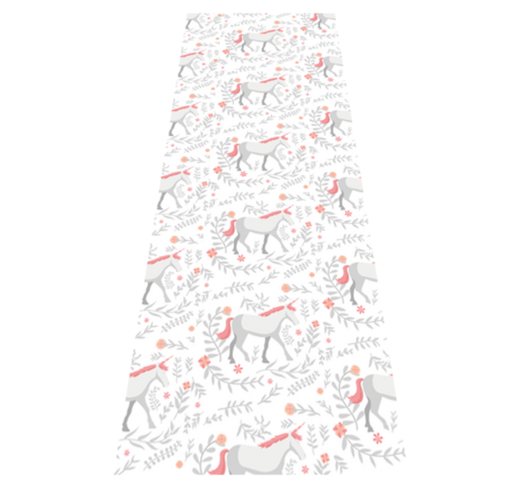 Tapis vinyle chambre motif licorne et feuilles - TenStickers