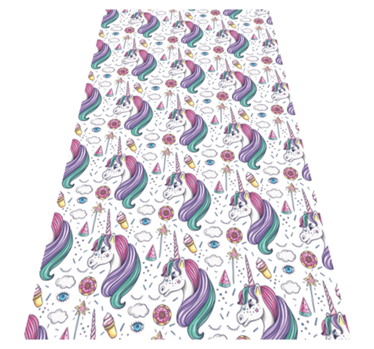 Tapis vinyle chambre motif licorne dessiné à la main - TenStickers