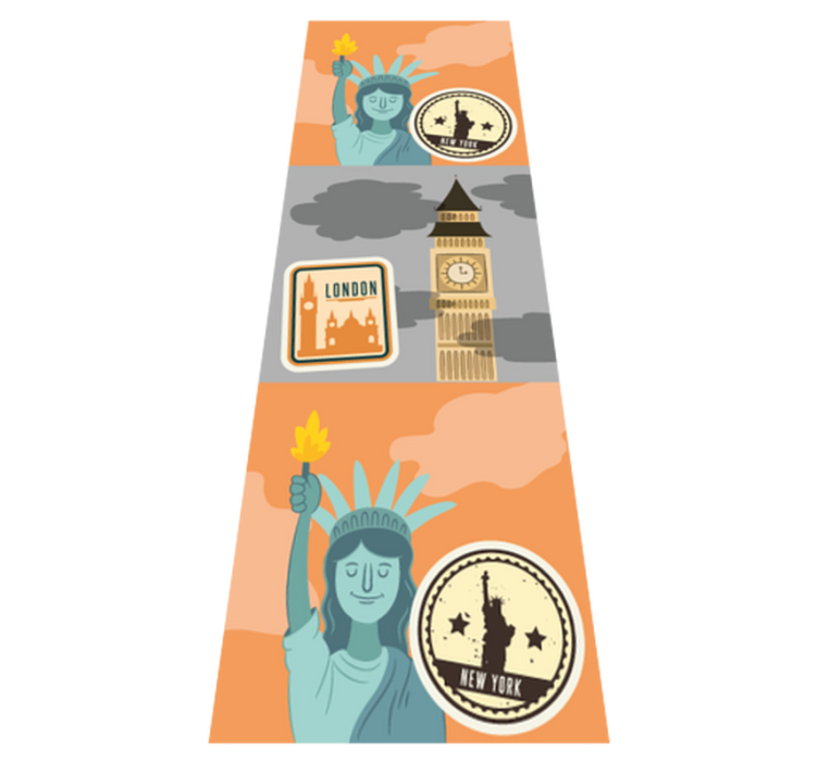 Tapis vinyle chambre collage nyc et londres - TenStickers