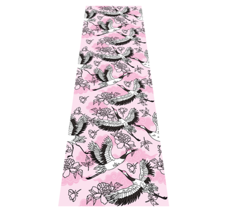 Tapis vinyle chambre motif moderne oiseaux roses - TenStickers