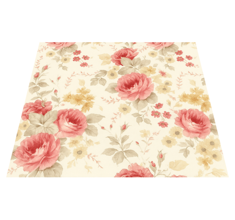 Tapis vinyle chambre design floral romantique - TenStickers