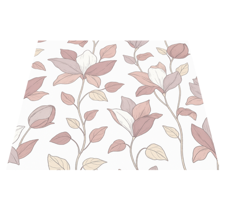 Tapis vinyle chambre fleurs roses - TenStickers