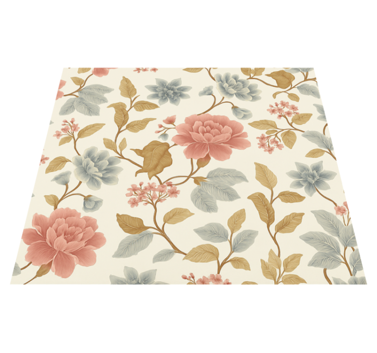 Tapis vinyle chambre floral romantique - TenStickers