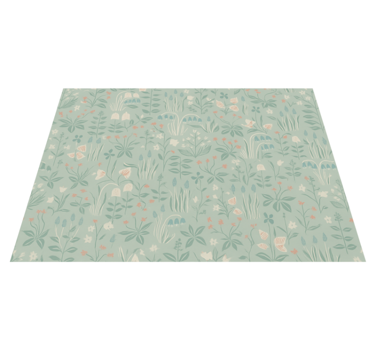 Tapis vinyle chambre fleurs scandinaves - TenStickers