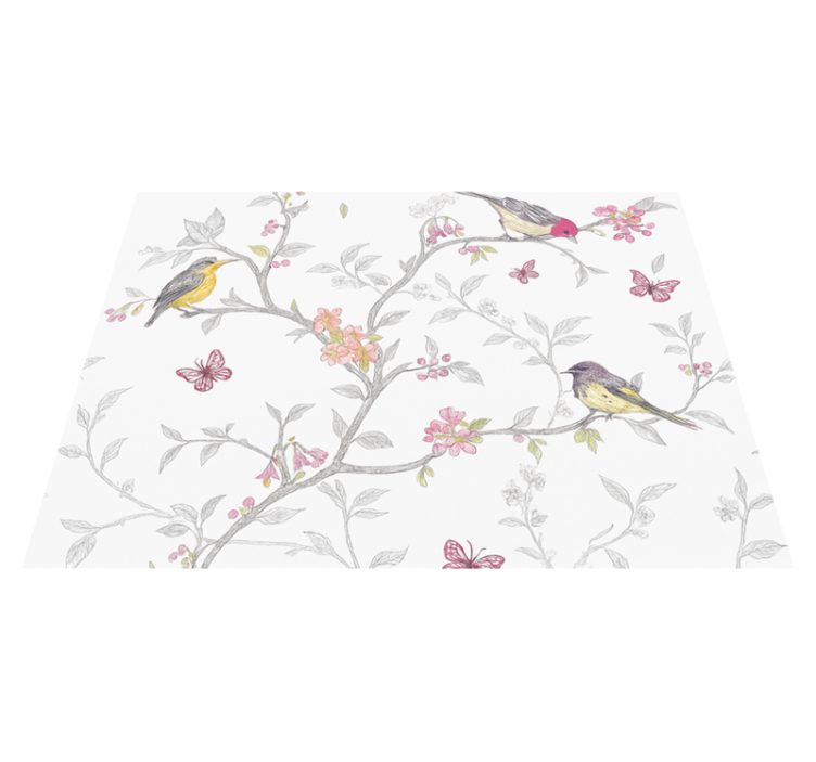 Tapis vinyle chambre oiseaux sur branches - TenStickers