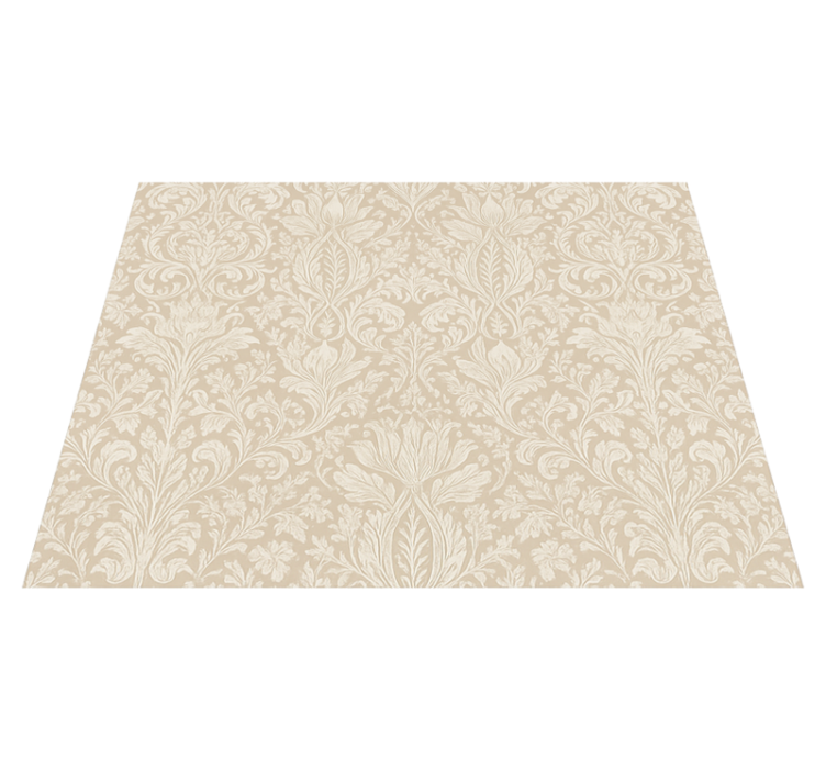 Tapis vinyle chambre fleurs beiges classiques - TenStickers