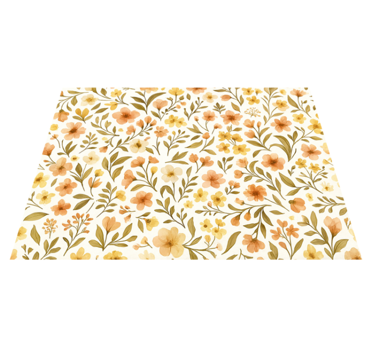 Tapis vinyle chambre fleurs vintage florales - TenStickers