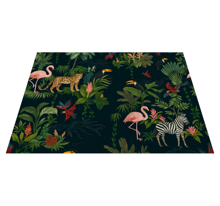 Tapis vinyle chambre design exotique sombre - TenStickers