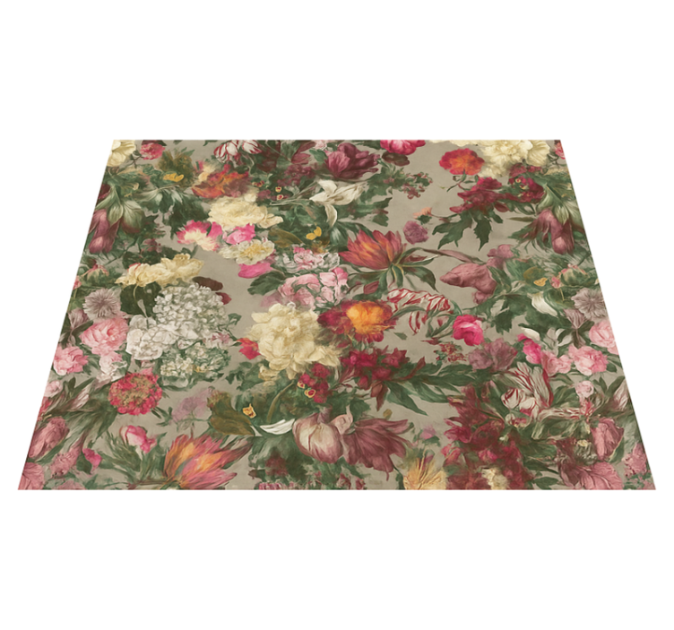 Tapis vinyle chambre fleurs vintage - TenStickers