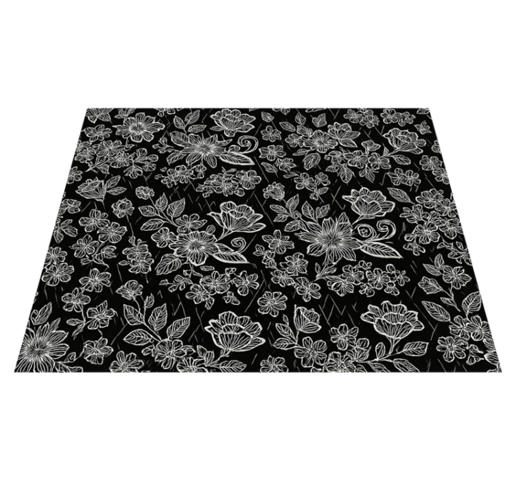 Tapis vinyle chambre design floral sombre - TenStickers