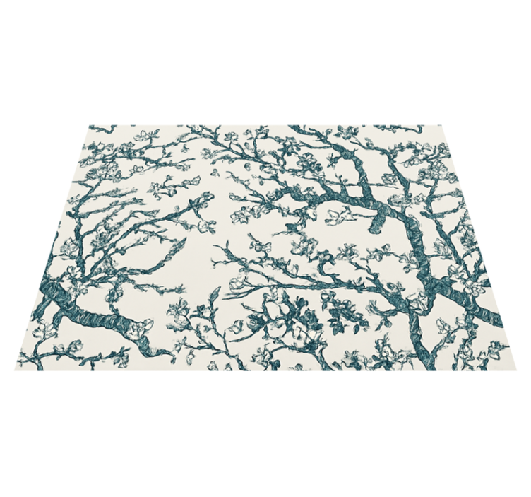 Tapis vinyle chambre design arbre bleu foncé - TenStickers