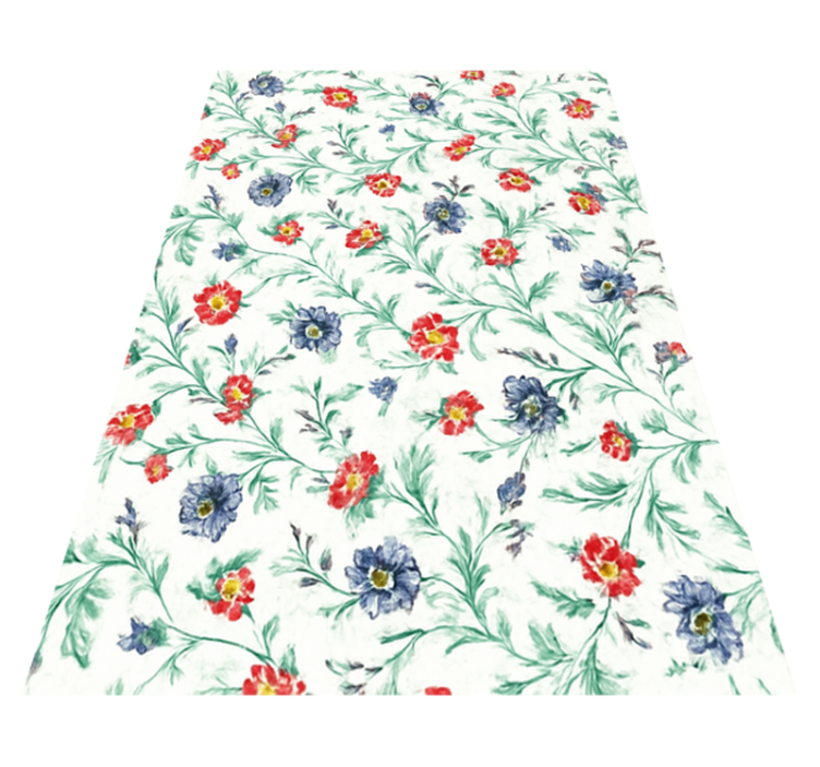 Tapis vinyle chambre design fleurs rétro - TenStickers