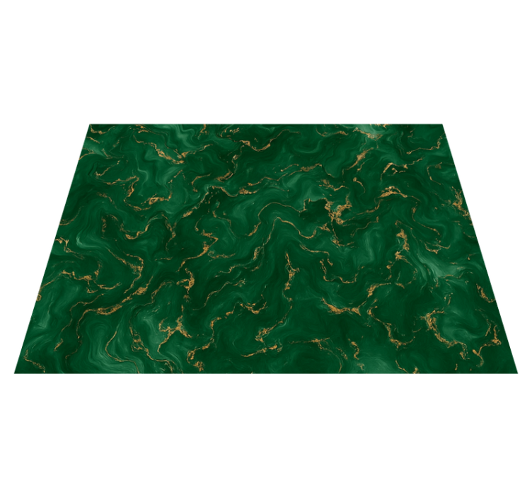Tapis vinyle chambre vert émeraude marbre doré - TenStickers