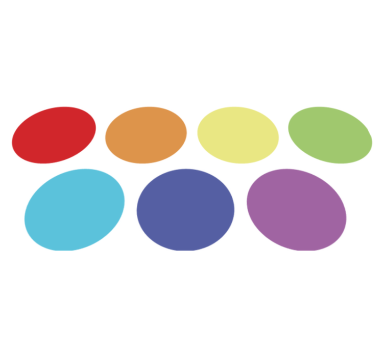 Tapis vinyle géométrique grands points arc-en-ciel - TenStickers