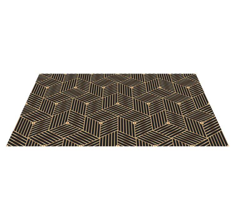 Tapis vinyle géométrique motif déco doré - TenStickers