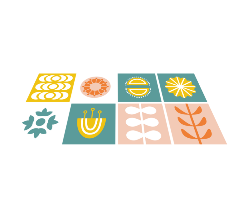 Tapis vinyle géométrique azulejos norvégiens - TenStickers