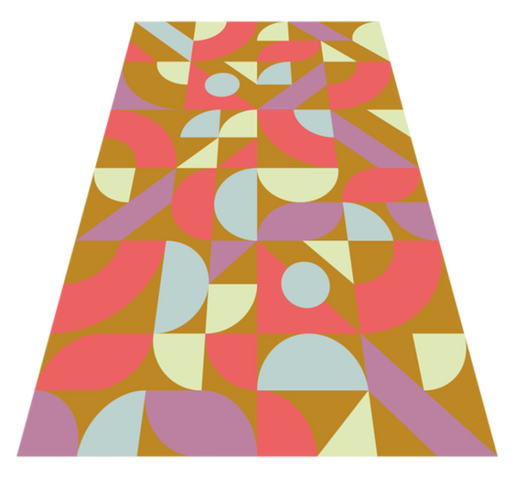 Tapis vinyle géométrique couleurs rétro - TenStickers