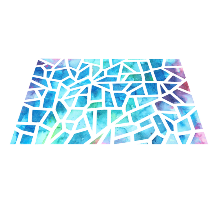 Tapis vinyle géométrique mosaïque de triangles aquarelle - TenStickers