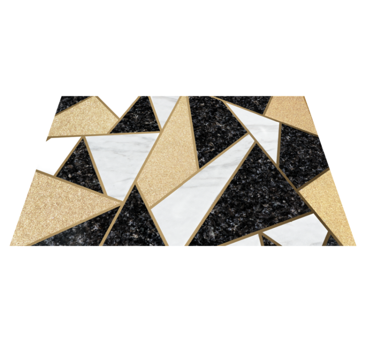 Tapis vinyle géométrique carreaux marbre noir et blanc - TenStickers