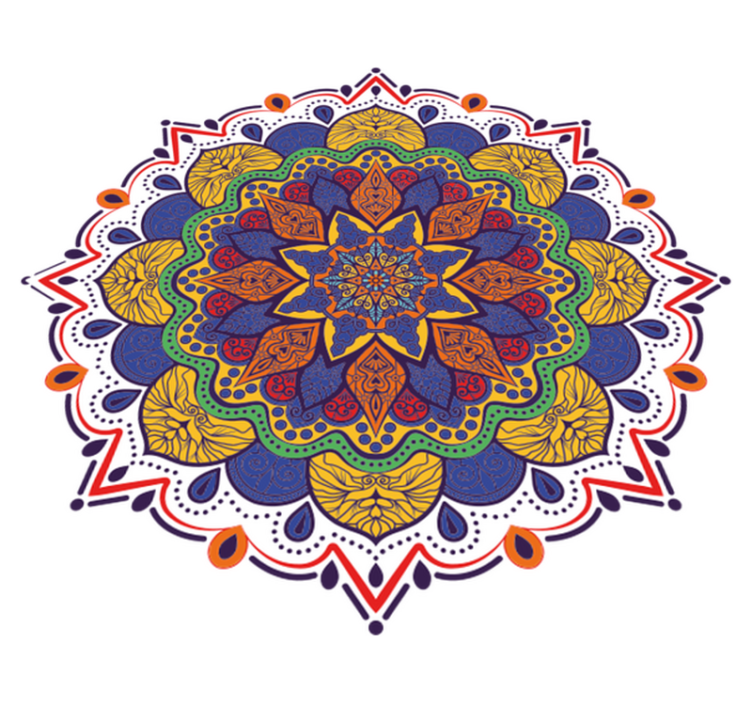 Tapis vinyle géométrique mandala fleuri coloré - TenStickers