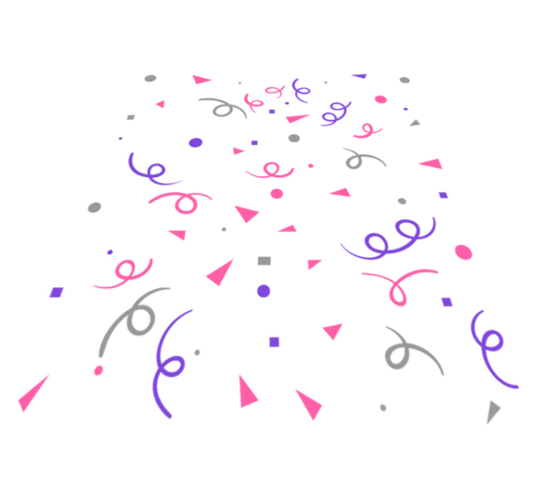 Tapis vinyle géométrique confettis gris rose violet - TenStickers