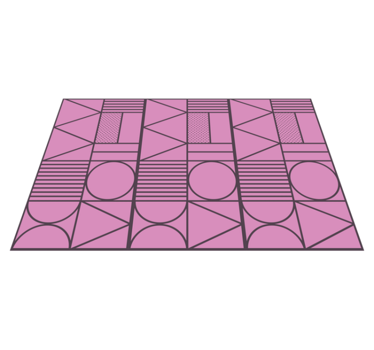 Tapis vinyle géométrique bloc de couleurs rose et gris - TenStickers