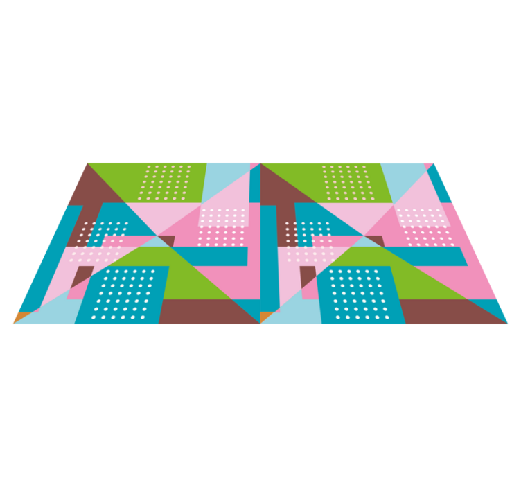 Tapis vinyle géométrique motif géométrique pastel - TenStickers