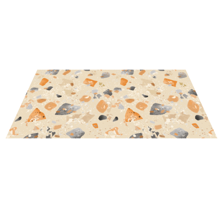 Tapis vinyle géométrique motif terrazzo monochrome - TenStickers