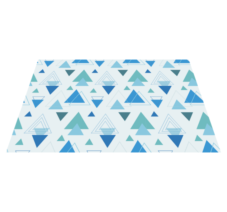 Tapis vinyle géométrique motif art mural triangle bleu - TenStickers