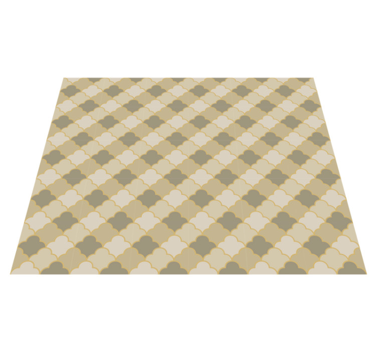 Tapis vinyle géométrique motif art déco beige - TenStickers