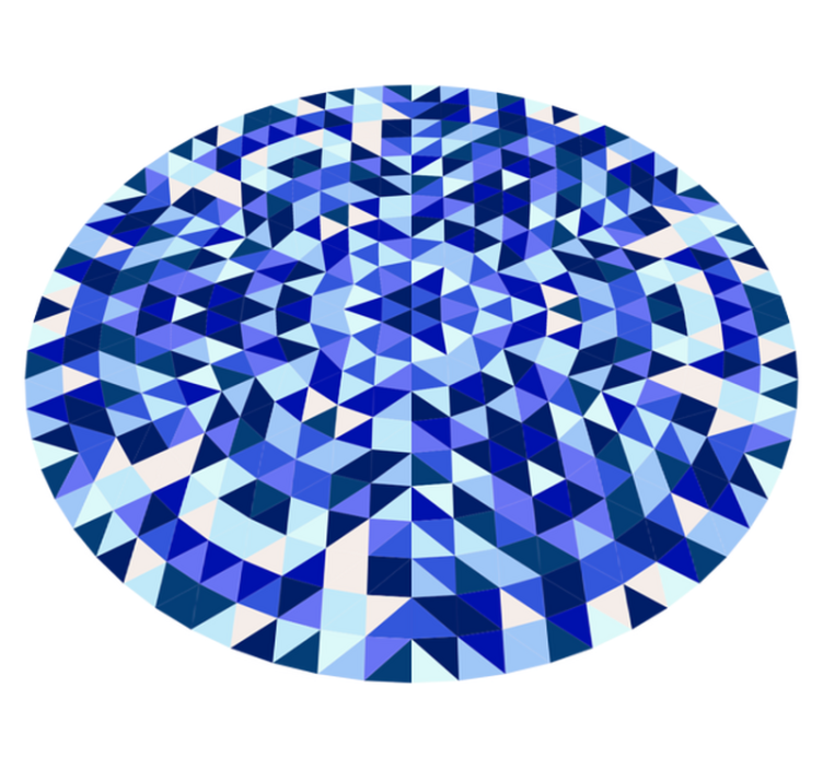 Tapis vinyle géométrique motif bleu circulaire - TenStickers