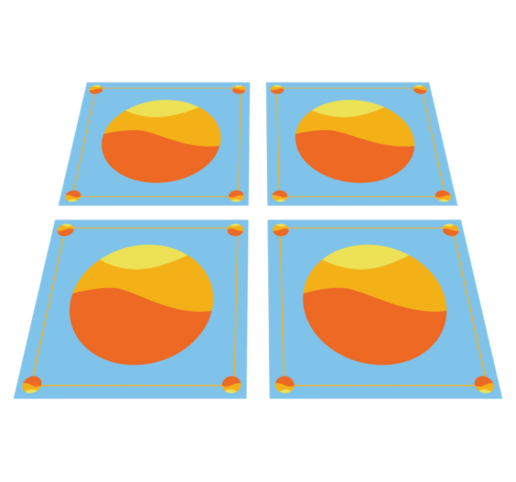 Tapis vinyle géométrique cercles colorés - TenStickers