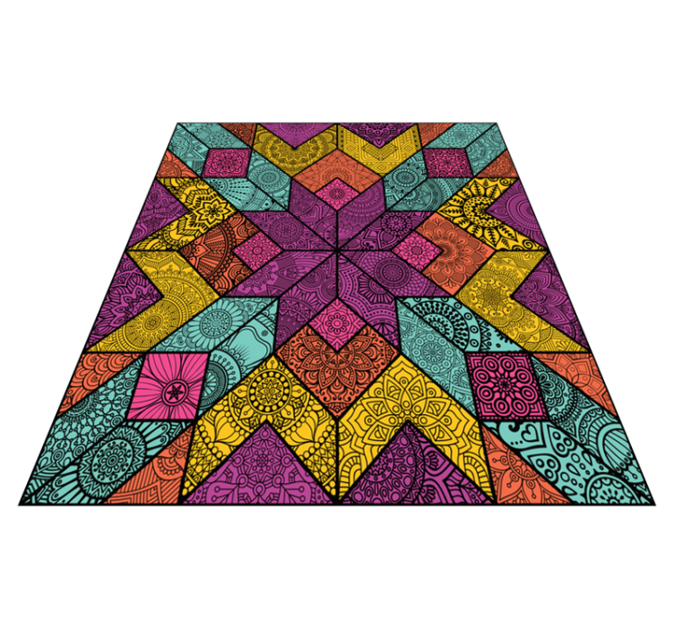 Tapis vinyle géométrique éléments colorés - TenStickers