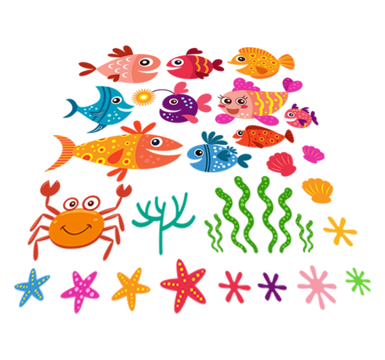 Tapis vinyle pour enfants poissons colorés - TenStickers