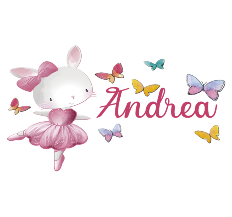 Tapis vinyle pour enfants danseuse entourée de papillons - TenStickers