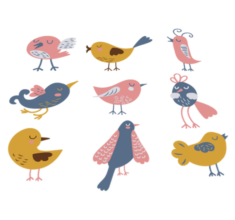 Tapis vinyle pour enfants stickers neuf oiseaux - TenStickers