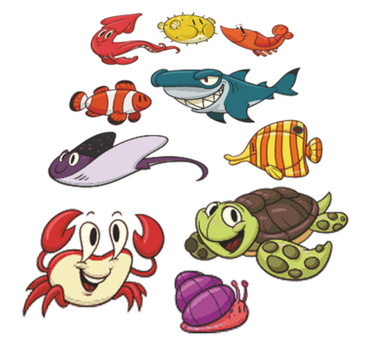 Tapis vinyle pour enfants poissons colorés - TenStickers