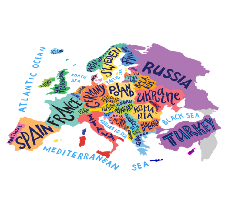 Tapis vinyle pour enfants carte de l'europe - TenStickers