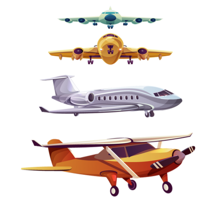 Tapis vinyle pour enfants pack d'avions avant - TenStickers