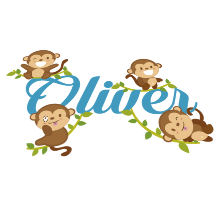 Tapis vinyle pour enfants singes mignons - TenStickers