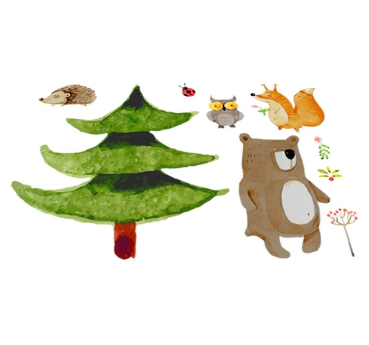 Tapis vinyle pour enfants animaux de la forêt sauvage - TenStickers
